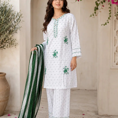 14 August 3 Pcs Women's Stitched Fancy Embroidered Suit