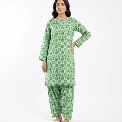 2 Pcs Women's Unstitched Printed Suit
