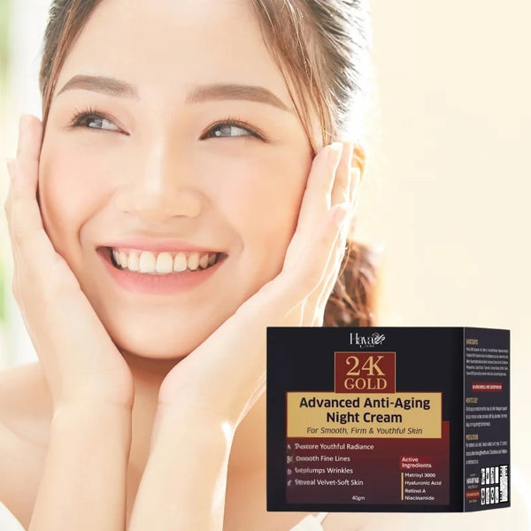 Haya 24K Gold Advanced Anti-Aging Night Cream with Retinol Hyaluronic Acid and Niacinamide