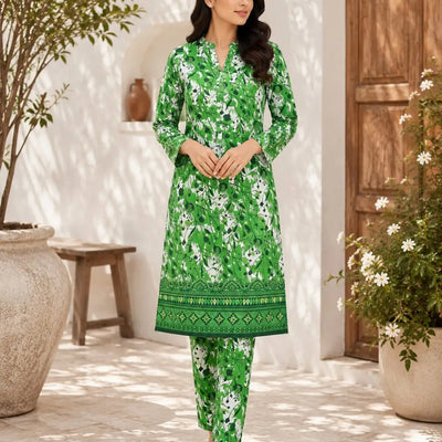 2 Pcs Women's Unstitched Printed Suit