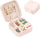 Square Mini Jewellery Box | Portable PU Leather Travel Organizer with Removable Dividers